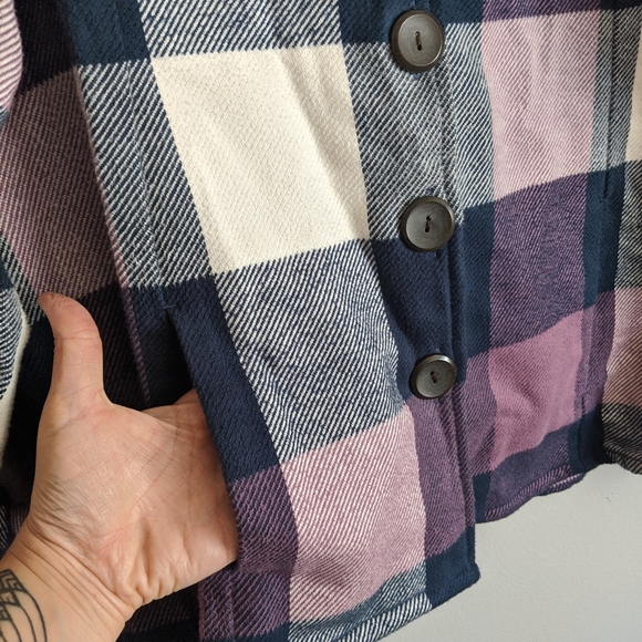 (Cabela's) Purple Cotton Plaid Button Jacket 2XL - Picture 4 of 10